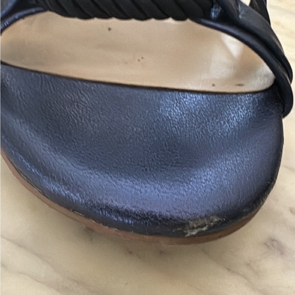 Anthropologie Billy Ella Navy Blue Metallic Sandals - Picture 9 of 14